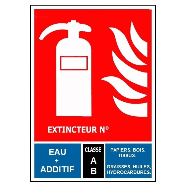 Panneau Extincteur AB, B, ABC