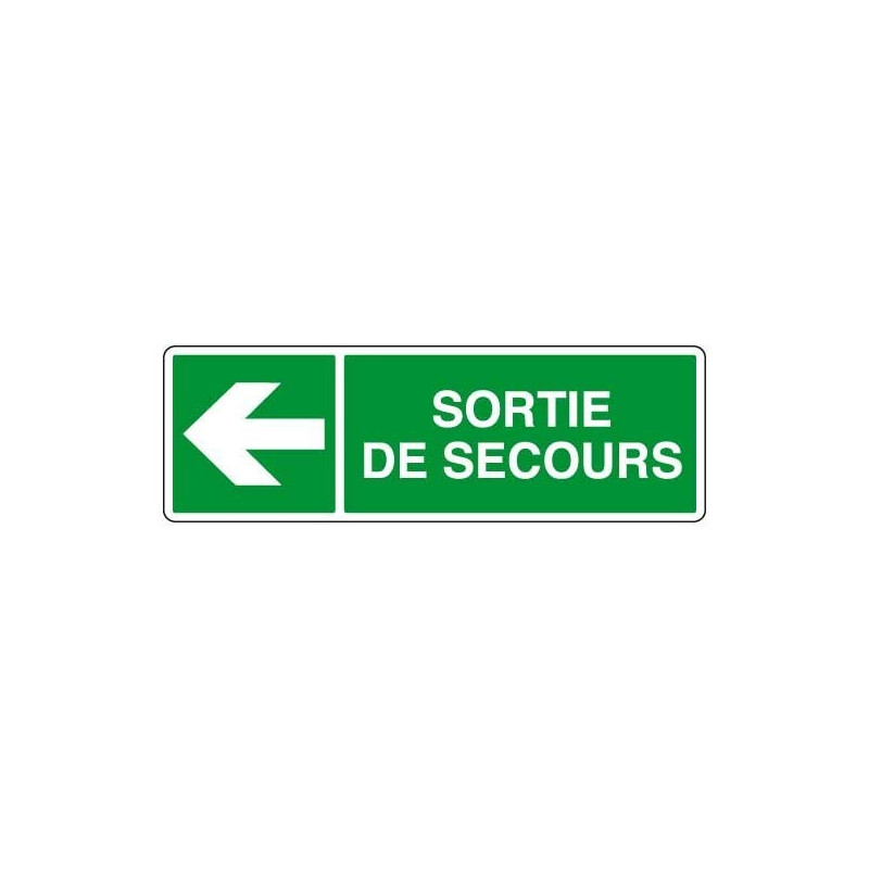 Panneau sortie de secours flèche gauche