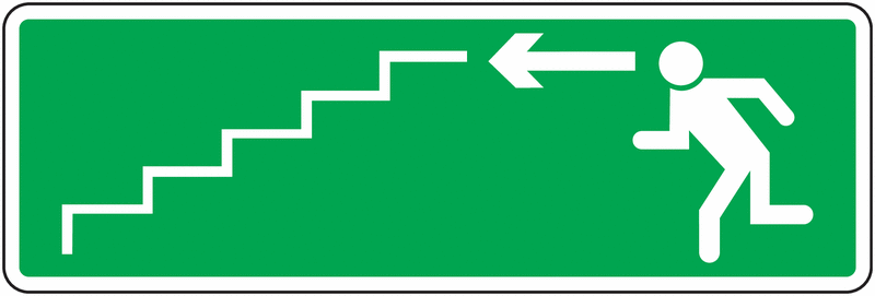 Panneau picto Descente escalier à gauche
