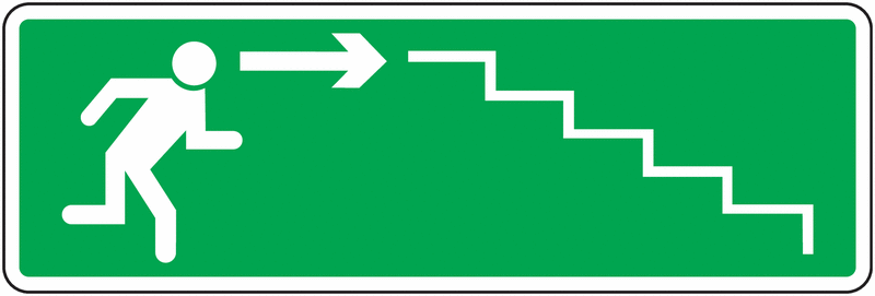 Panneau picto Descente escalier à droite