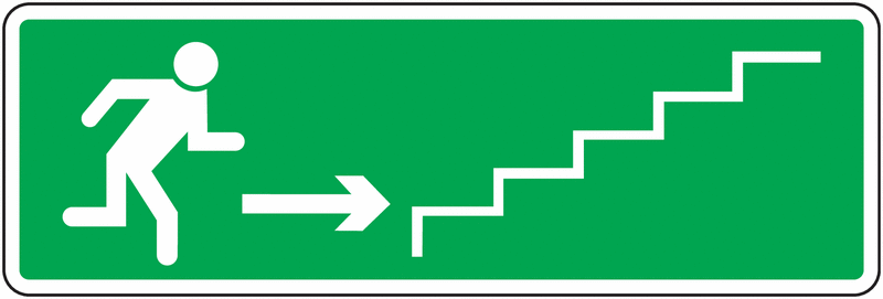 Panneau Montée escalier à droite