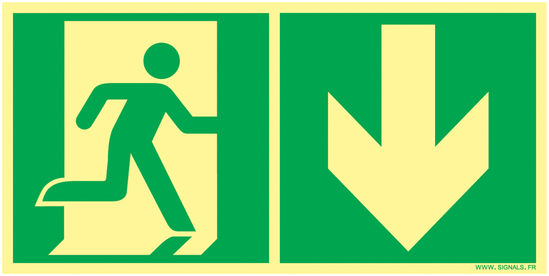 Panneaux 25*13 photoluminescent sortie en bas 