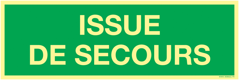 Panneaux 35*12 photoluminescent issue de secours 