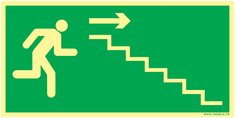 Panneaux 32*12 photoluminescent descente d'escalier à droite 