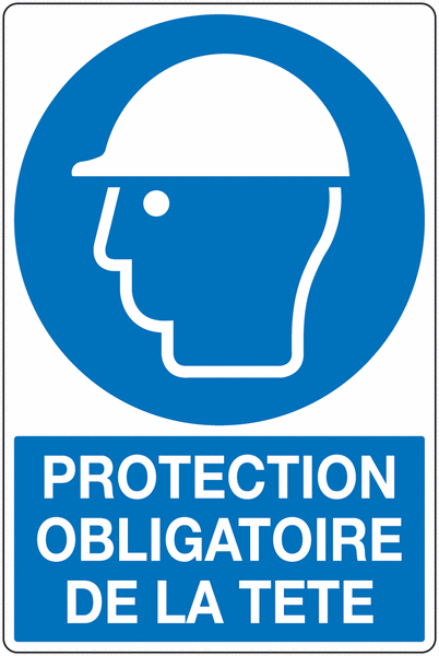 Panneau pvc 30*20 protection obligatoire de la tête