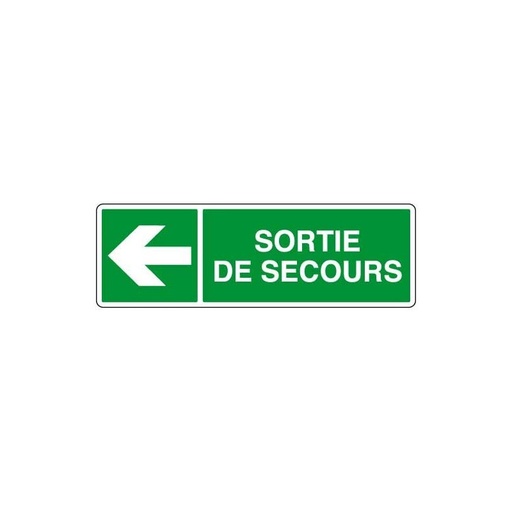 Panneau sortie de secours flèche gauche