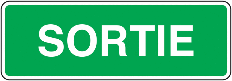 Panneau premiers secours "Sortie"