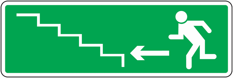 Panneau Montée escalier à gauche