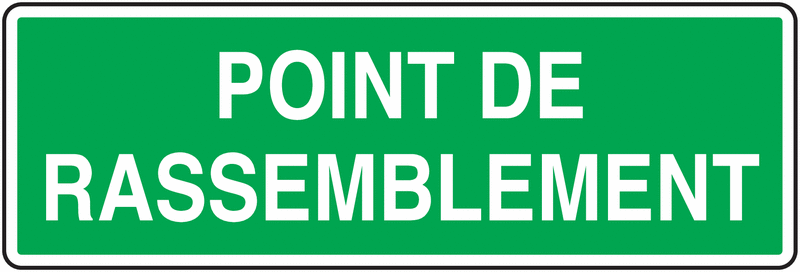 Panneau point de rassemblement (en lettre)