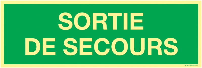 Panneaux 35*12 photoluminescent sortie de secours 