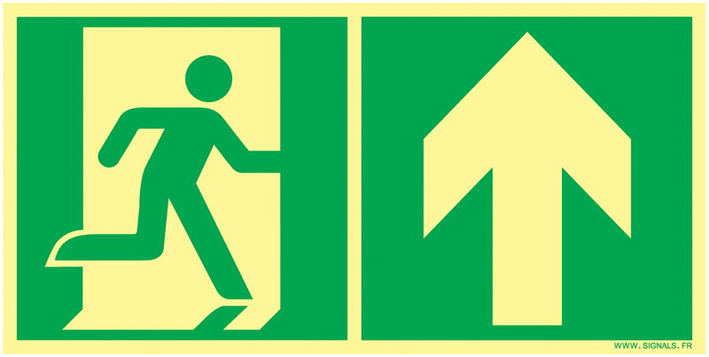 Panneaux 25*13 photoluminescent sortie en haut 