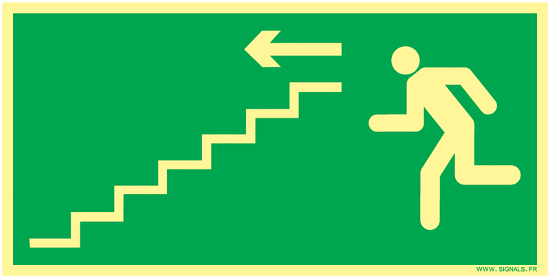 Panneaux 32*12 photoluminescent descente d'escalier à gauche 