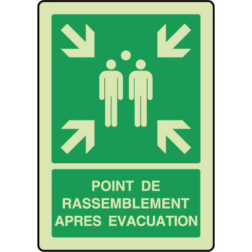 Panneaux 51*40 photoluminescent point de rassemblement 